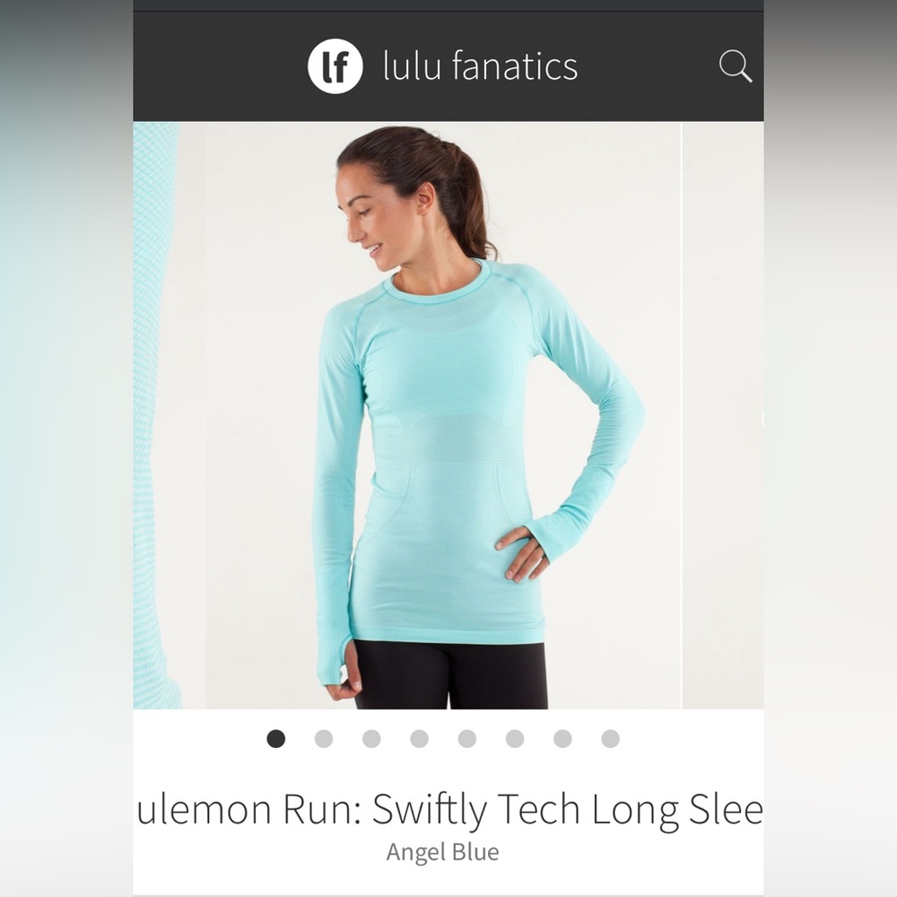 Preloved Lululemon Swiftly Tech in light blue, size 4.
